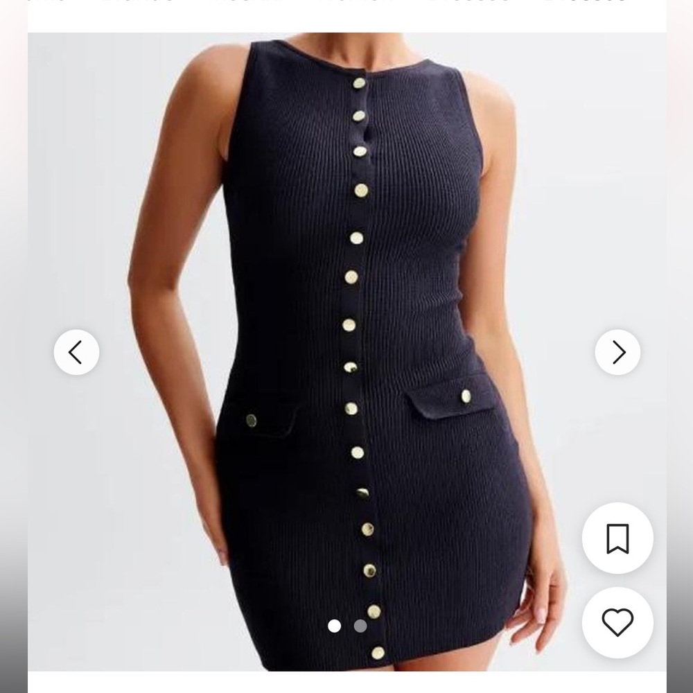 Meshki Black Button-Down Mini Dress